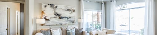 Living room with windows at THE PARKSIDE VILLAS APARTMENT HOMES, Nevada, 89123