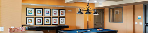 Game room with pool table at TRADITIONS AT LAFAYETTE Apartments, LAFAYETTE , Colorado