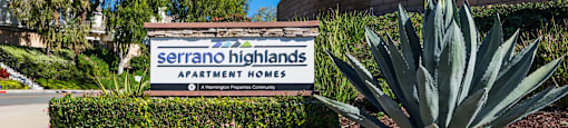 Welcoming Property Signage at SERRANO HIGHLANDS APARTMENT HOMES, Lake Forest, CA