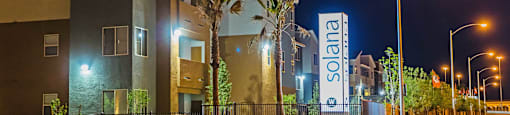 Night Exterior at THE SOLANA APARTMENT HOMES, Nevada