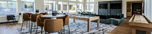 Lounge Are With Billiards Table at SYNC APARTMENT HOMES, North Las Vegas