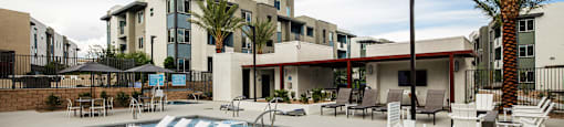 the swimming pool at the residence at the preserve apartments at BASE APARTMENT HOMES, LAS VEGAS, NV