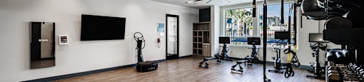 the gym at the flats at obsidian at BASE APARTMENT HOMES, Nevada
