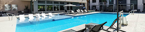 the swimming pool at our hotel