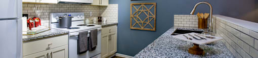 Subway Tile Backsplash and Granite Countertops