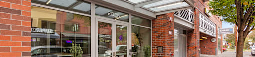 The beverly bakery is located in a brick building.