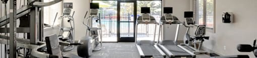 fitness center- cardio machines, weighted machines