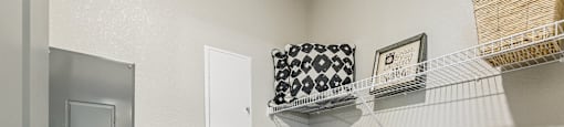 Full-size washer and dryer unit in laundry area at Lotus at Starkey Ranch in Odessa, Florida.