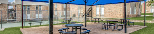 Outdoor picnic area at Monarch Pass in Fort Worth, Texas, near South Fort Worth.