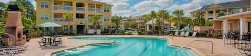 Hinesville, GA Apartments – Tattersall Village - resort style swimming pool and sundeck