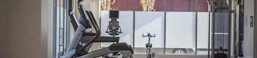 fitness center- cardio machines, weighted machines