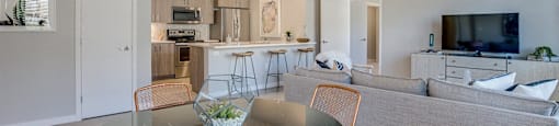 open dining room & kitchen area