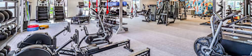 a gym with weights and other exercise equipment