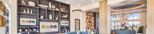 the lobby at the m on hennepin apartments in minneapolis, mn