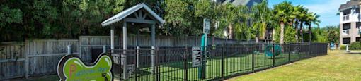 Apartments in League City TX for Rent - Anchor at South Shore - Exterior View of Bark Park with Agility Equipment