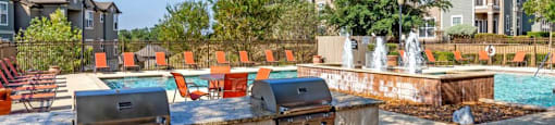 Apartments in San Antonio, TX for Rent - Club at Stone Oak - Poolside Grill Area with BBQs and Counter Space