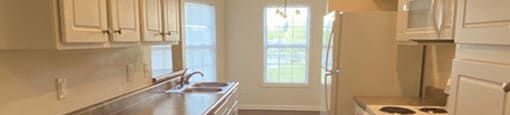 Kitchen with lots of counter space at brickyard apartments