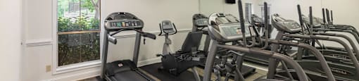 the gym at the heritage at legacy apartments  tx