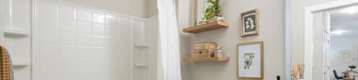 our apartments offer a bathroom with a tub and shower