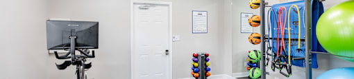 the gym at the preserve at green valley townhomes in green valley va