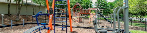 our playground is equipped with a variety of equipment for children to play on
