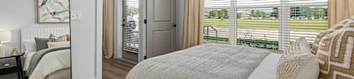 Altitude Raleigh model bedroom with views to the large walk in closet