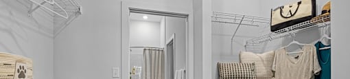 Altitude Raleigh model bedroom with views to the large walk in closet
