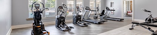 the gym has cardio equipment and treadmills in it