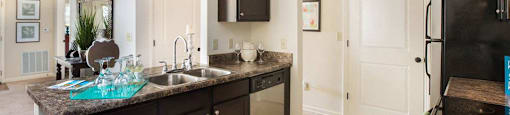 modern kitchen with dark brown cabinetry and stainless steel appliances
