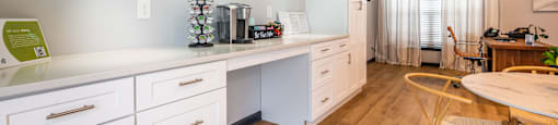 coffee bar in clubhouse