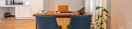 front office area in clubhouse