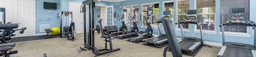 the gym at the preserve at polk apartments