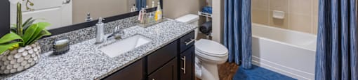 the preserve at ballantyne commons apartments bathroom with shower and tub