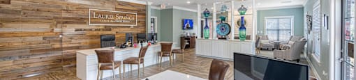 Clubhouse with Island and seating at Laurel Springs