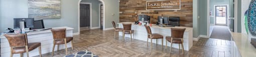 Clubhouse with Island and seating at Laurel Springs
