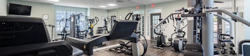 the gym at the preserve at green valley townhomes in green valley va