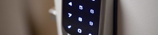 an electric door handle with a digital lock on it