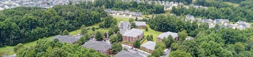 Aerial View of Amelia Village apartments in Clayton, NC.