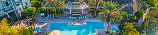 a aerial view of the pool at the resort