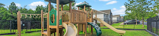 the preserve at ballantyne commons playground with slides and equipment