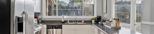 modern, new clubhouse kitchen at Ashley River