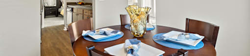 spacious dining room next to kitchen area