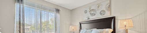 spacious bedroom with natural lighting