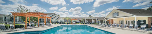 the swimming pool at the apartments for rent