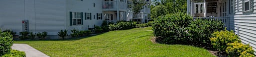 Lush landscaping at Deerbrook Apartment Homes in Wilmington, NC 28405