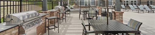 a rendering of a restaurant with tables and chairs
