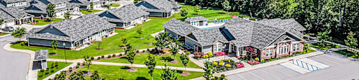 A large, well-maintained housing development with a mix of detached and semi-detached homes.