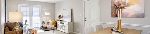 spacious living room with open floorplan from kitchen
