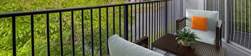 Private balcony at Midora at Woodmont in Tamarac, FL