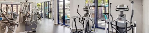 Fitness center with cardio equipment at Midora at Woodmont in Tamarac, FL